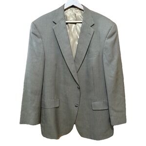 Hart Schaffner Marx 44R Gold Blue Gray Check Wool USA Jacket Blazer Sport Coat‎